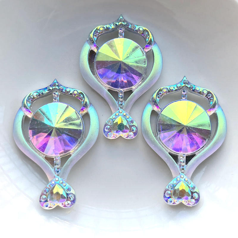 10 stücke Neue Harz Strass Liebe Pfeil 43x29MM Weiß ab Indigenen Schmuck Ohrringe Cabochon Harz Hochzeit Dekoration flache Rückseite – Detail 2