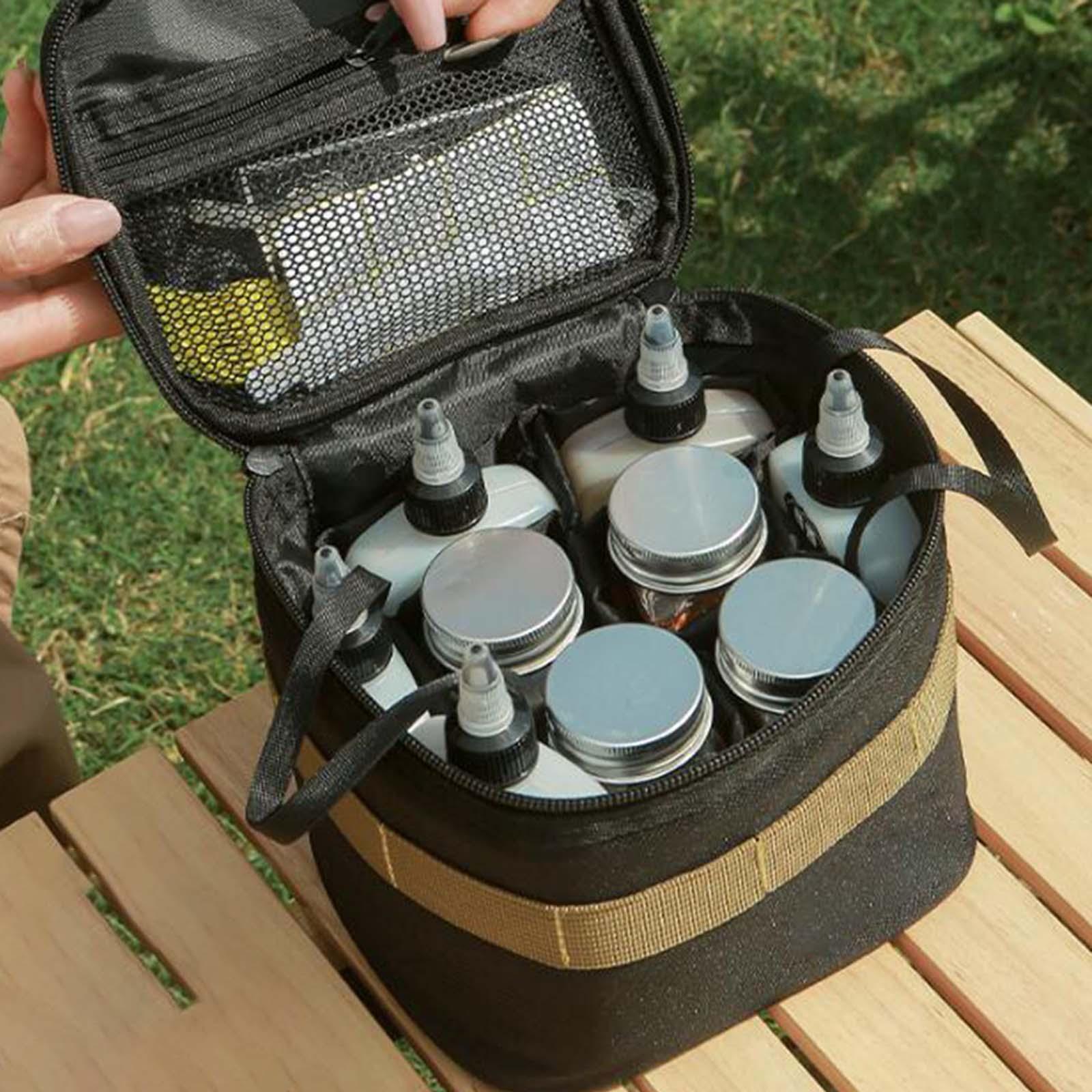 Description Picture 3 of itemPortable Camping Seasoning Bottle Set Spices Bottle Storage Bag Kit Condiment Jars Organizer for Outdoor Picnic Camping BBQ