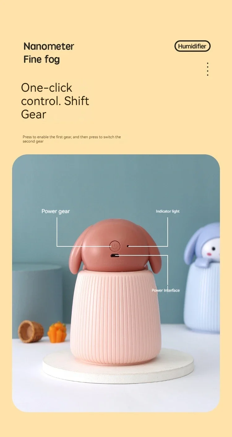 Title 5, Cartoon cute rabbit desktop humidifier two-gear...