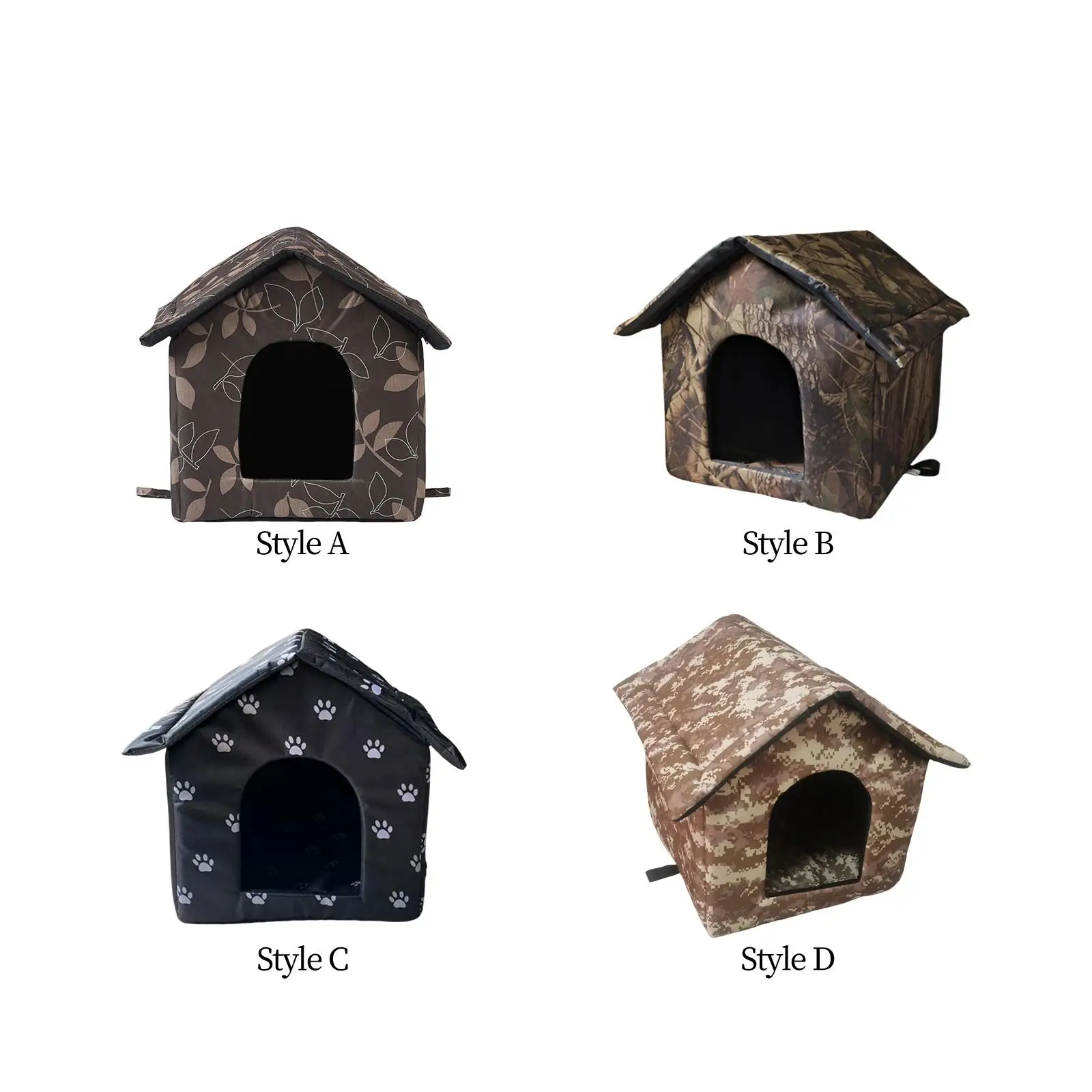 Cute Waterproof Kittens Cat Bed Pet Tent Cave for Garages, Porches, Barns, Balconies, Corridors with Sponge Lining Weatherproof