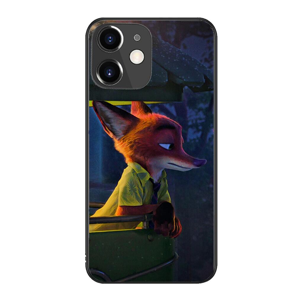 Zootopia cartoon Black mobile phone case For IPhone 13 12 11 Pro Max Mini SE XR X XS  Max 8Plus 7plus 6 6S  New Shell phone Case cute iphone xr cases