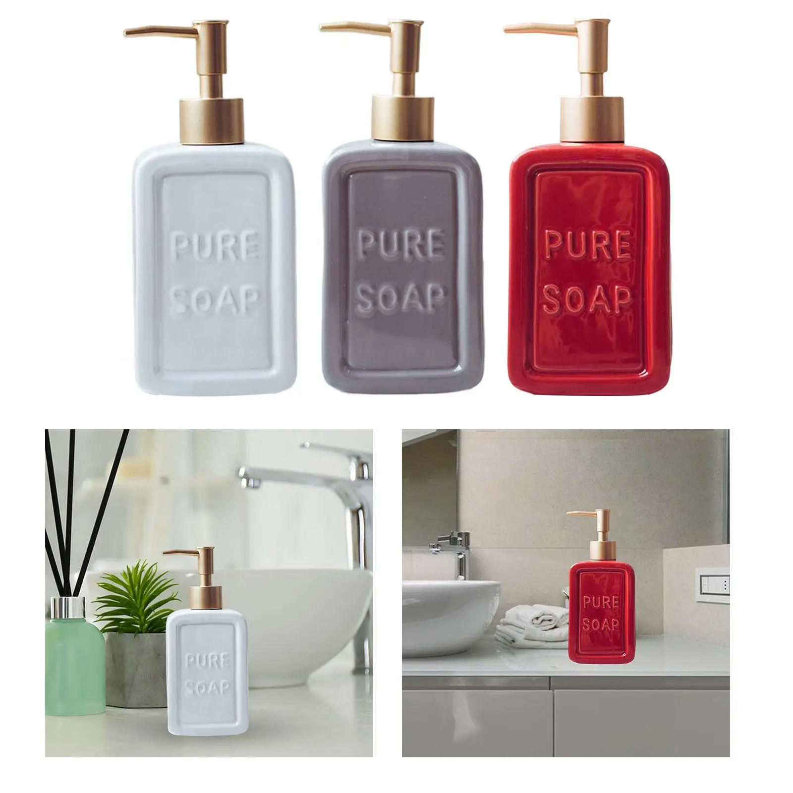 Refillable Hand Soap Dispenser Reusable Leakproof Pump Bottle for Tabletop Kitchen Conditioner Liquid Soap Massage Oil