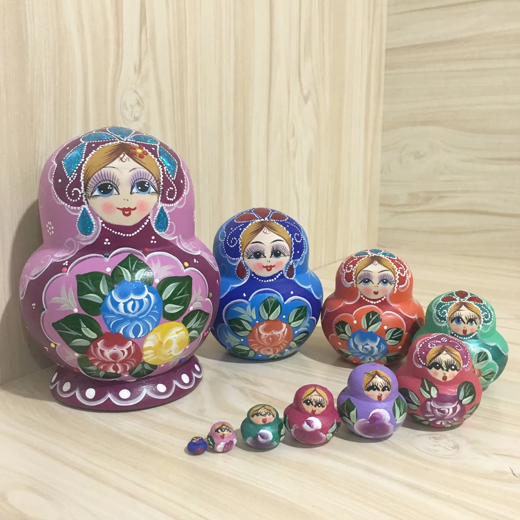 Pieces  Patterns Wooden Russian Nesting Dolls Stacking Matryoshka  Office Decoration