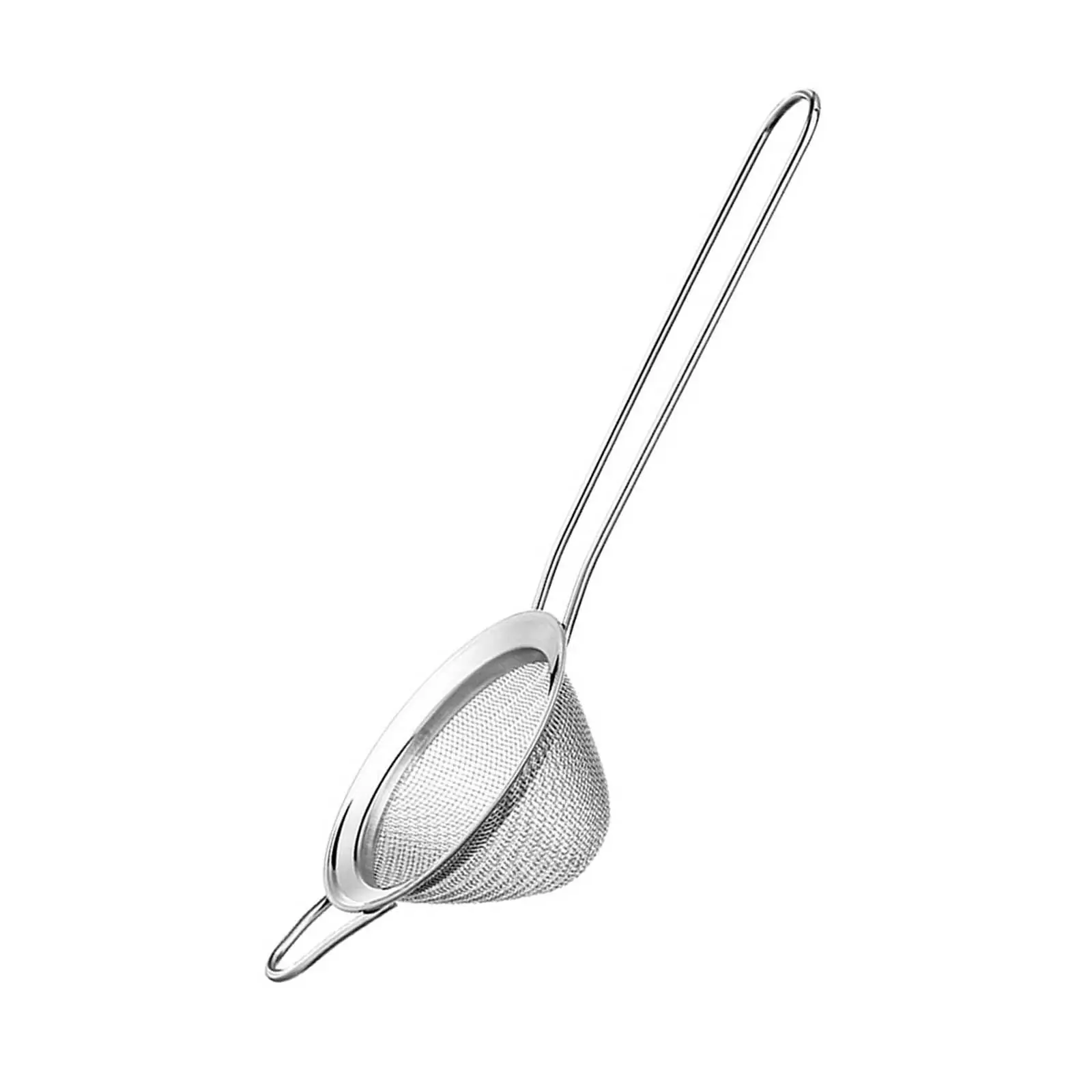 Metal Bar Conical Sieve Tea Strainer Cone Shaped Skimmer Long Handle 7.87inch