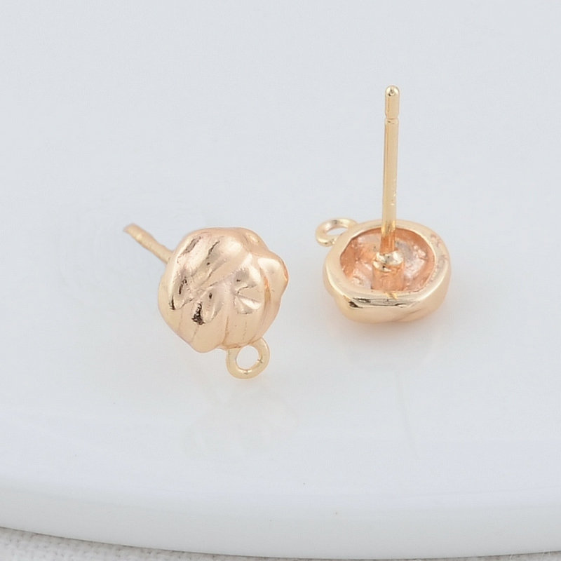 7*9MM 14K Gold Farbe Überzog Messing Mini Stud Ohrringe Hohe Qualität Diy DIY Schmuck Finden zubehör – Detail 1