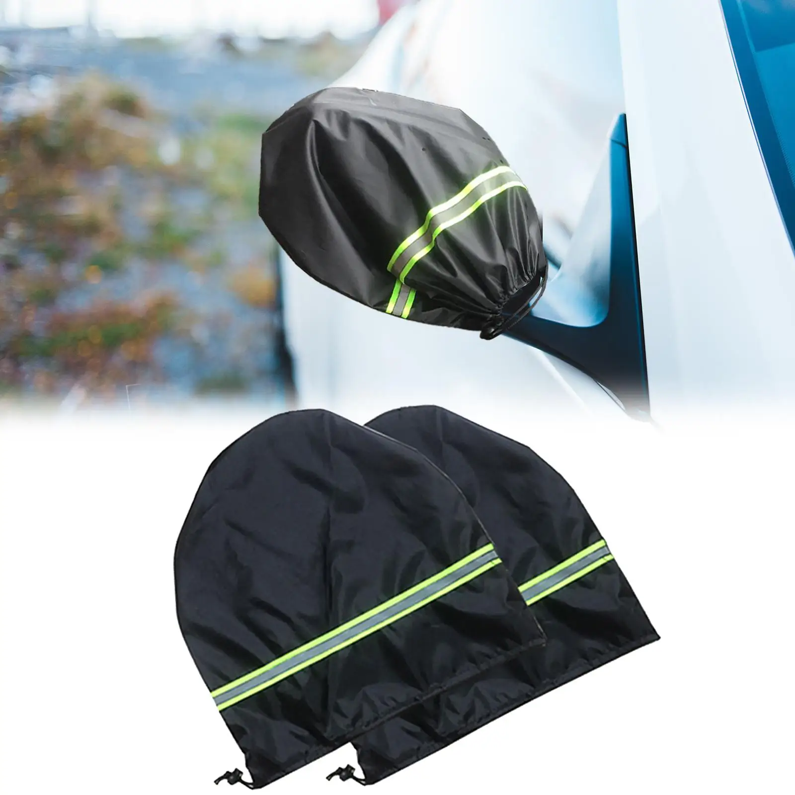 Car Rearview Mirror Cover Snow and Rain Cover Size 30x31cm Easily Install