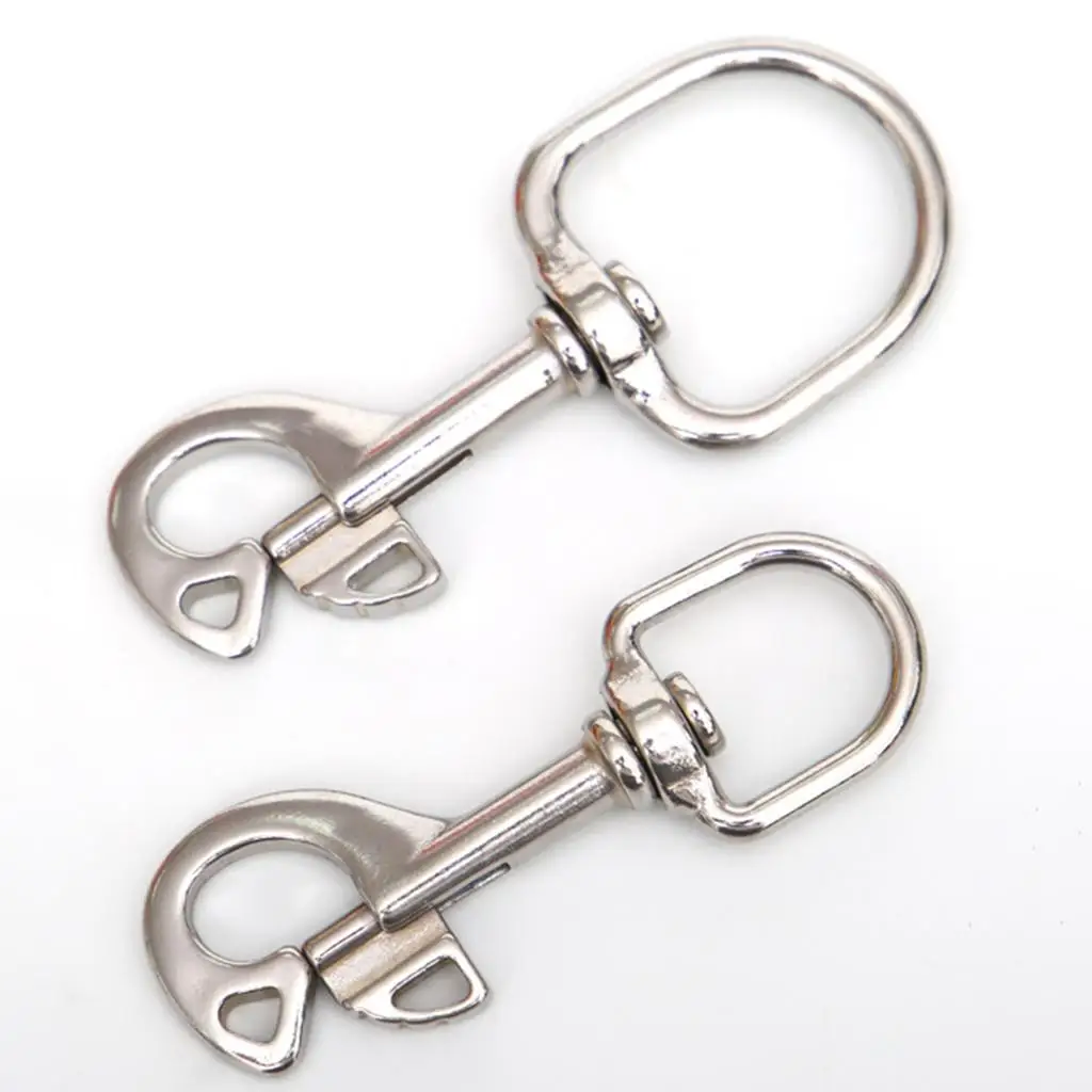 316 Stainless Steel Solid Brass Square Swivel Bolt Clip Snap Hook Bag Clasp Key Chain for Scuba BCD Accessories