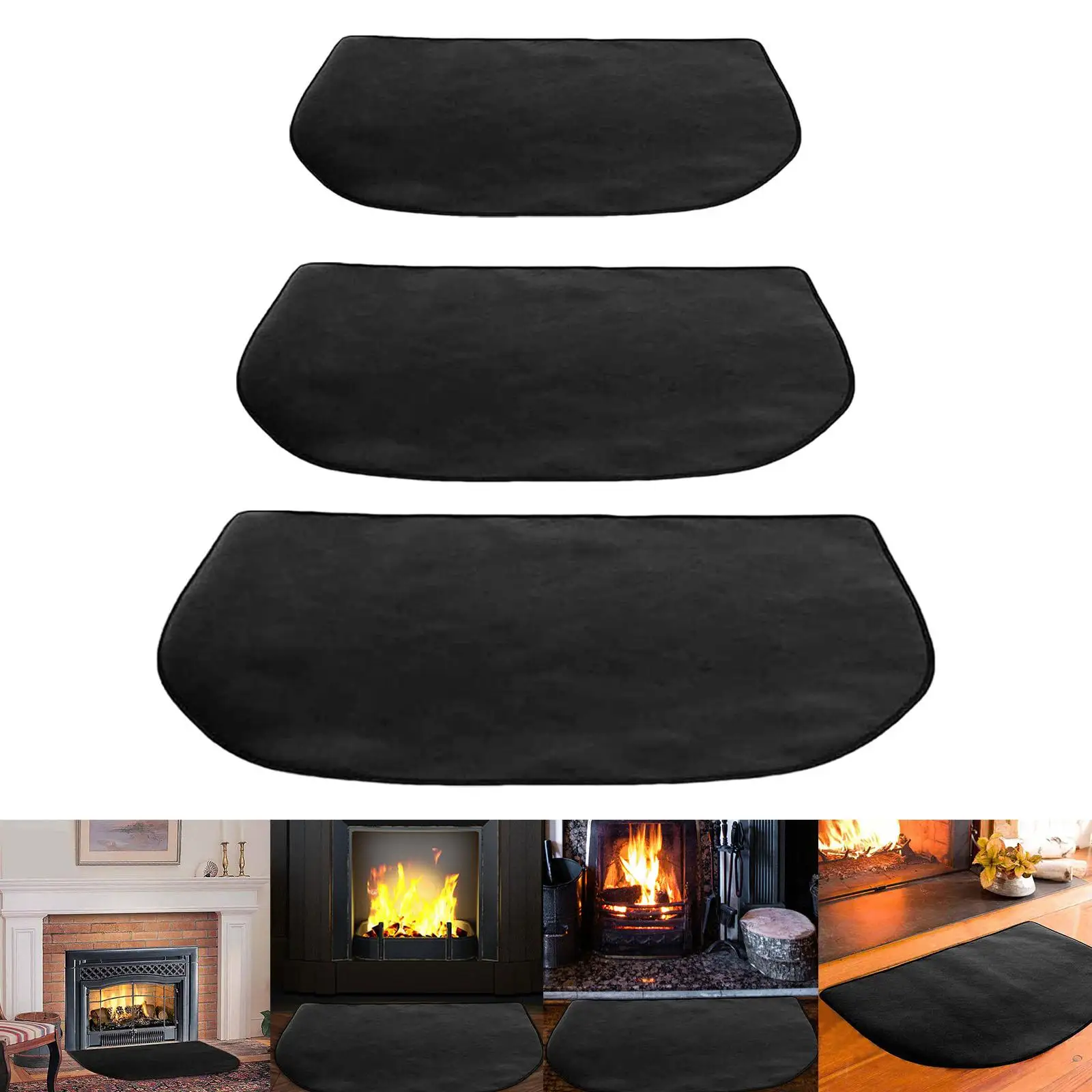 Heat Shield for Outdoor Grill Fireproof Grill Pad Protects Decks and Patios Black Protective Pad for Fireplaces Camping Balcony