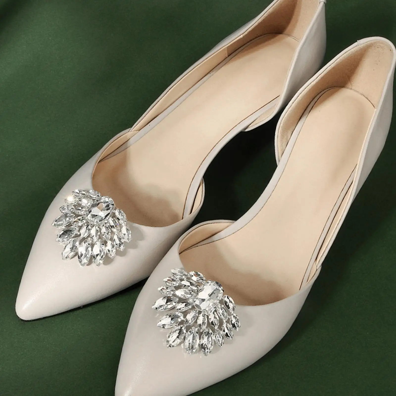 2x Decorative Shoes Clips Bridal Shoes Charm Floral Detachable Craft Garment Accessories Jewelry for Banquet Party Decoration