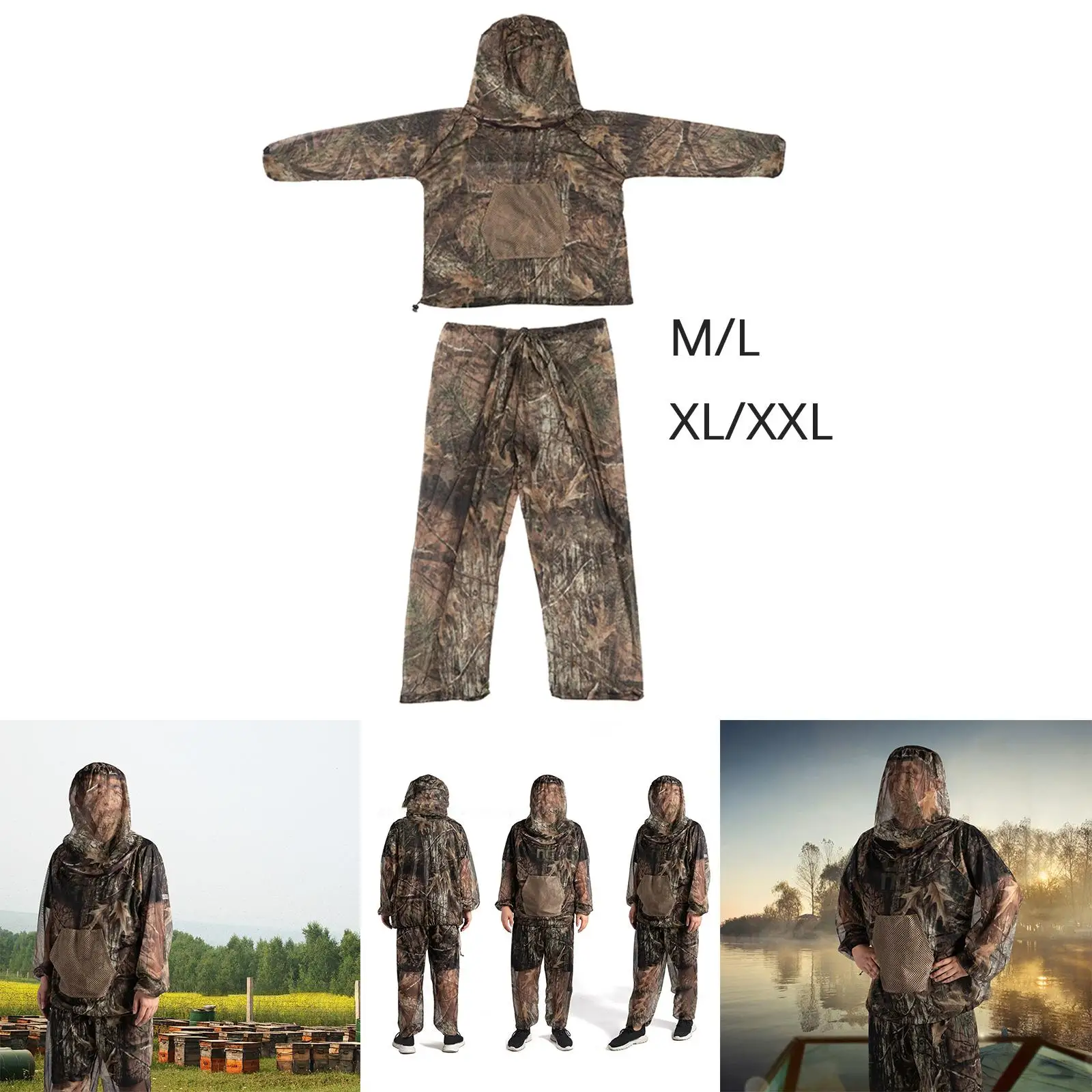 Mesh Hooded suits protection Summer Breathable for Camping Hunting