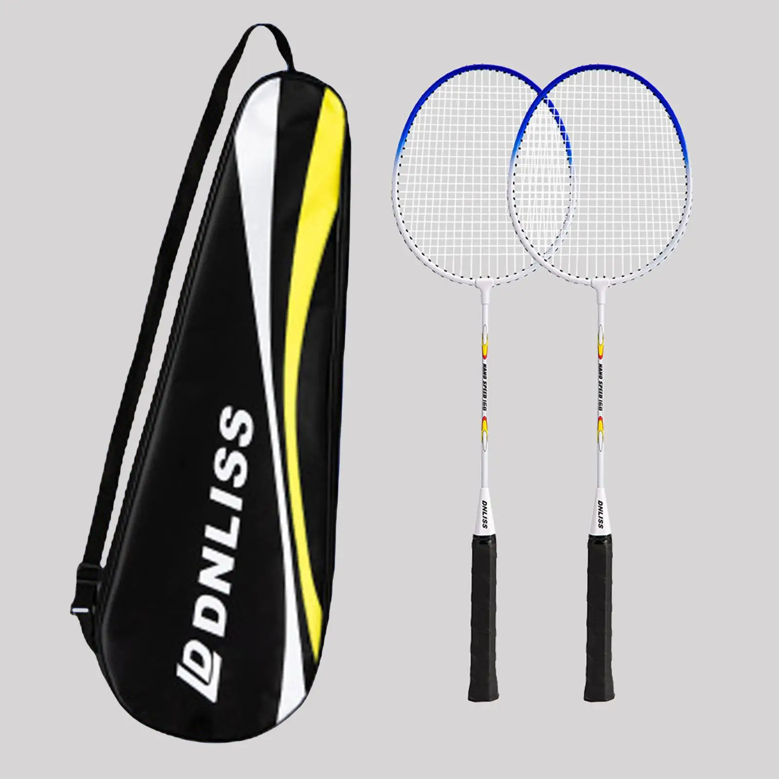 Professional Badminton Rackets Set 2Pcs Badminton Racket 2 Player Lightweight Durable Badminton Racquet Set with Storage Bag