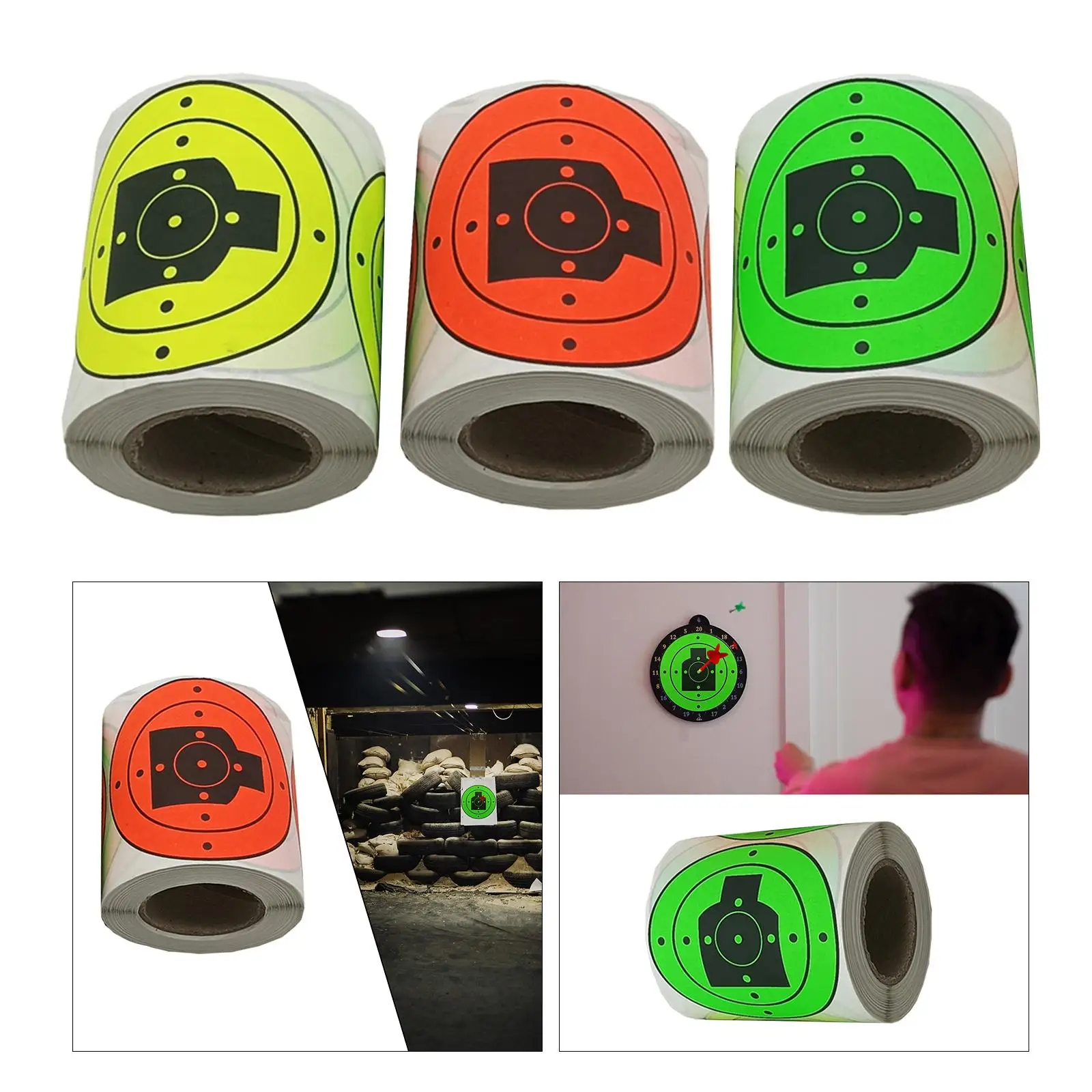 200 Pieces Shooting Targets Adhesive Target Sticker Archery Fluorescence Round 3in