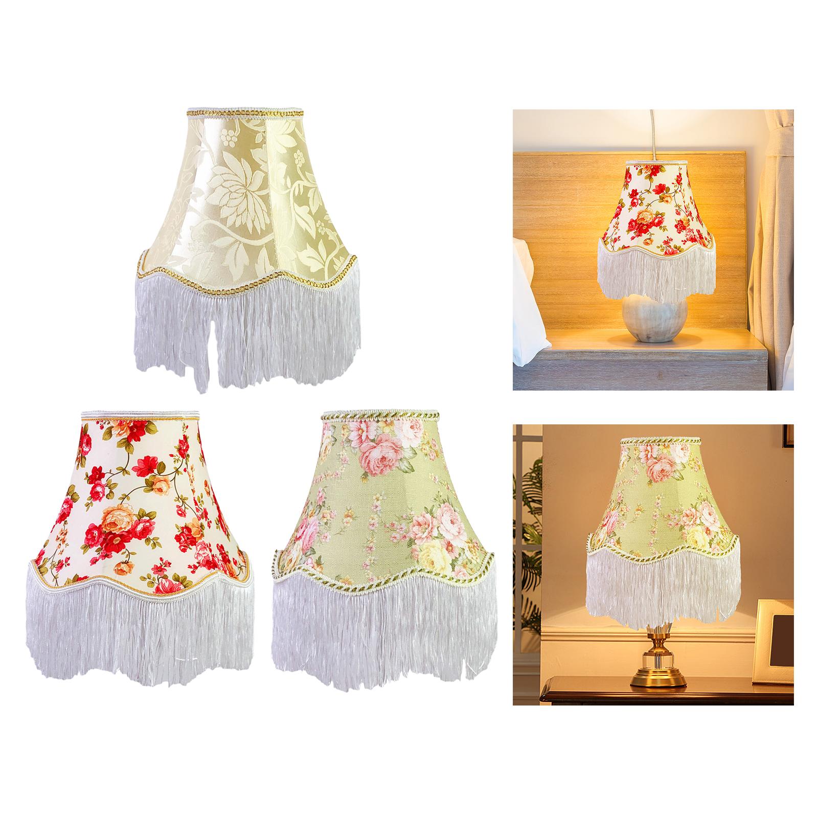 European Lampshade with Beads Fringe Lamp Shade for Bedroom Dining Room Home