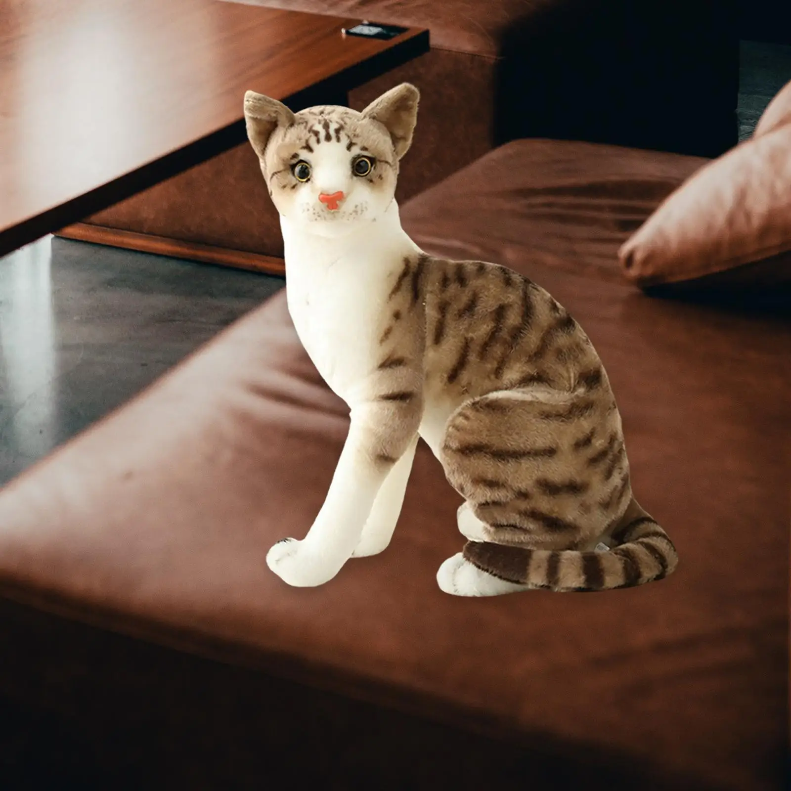 Simulation Siamese cats Lifelike Stuffed Animal Plush Padding for Girls Boys