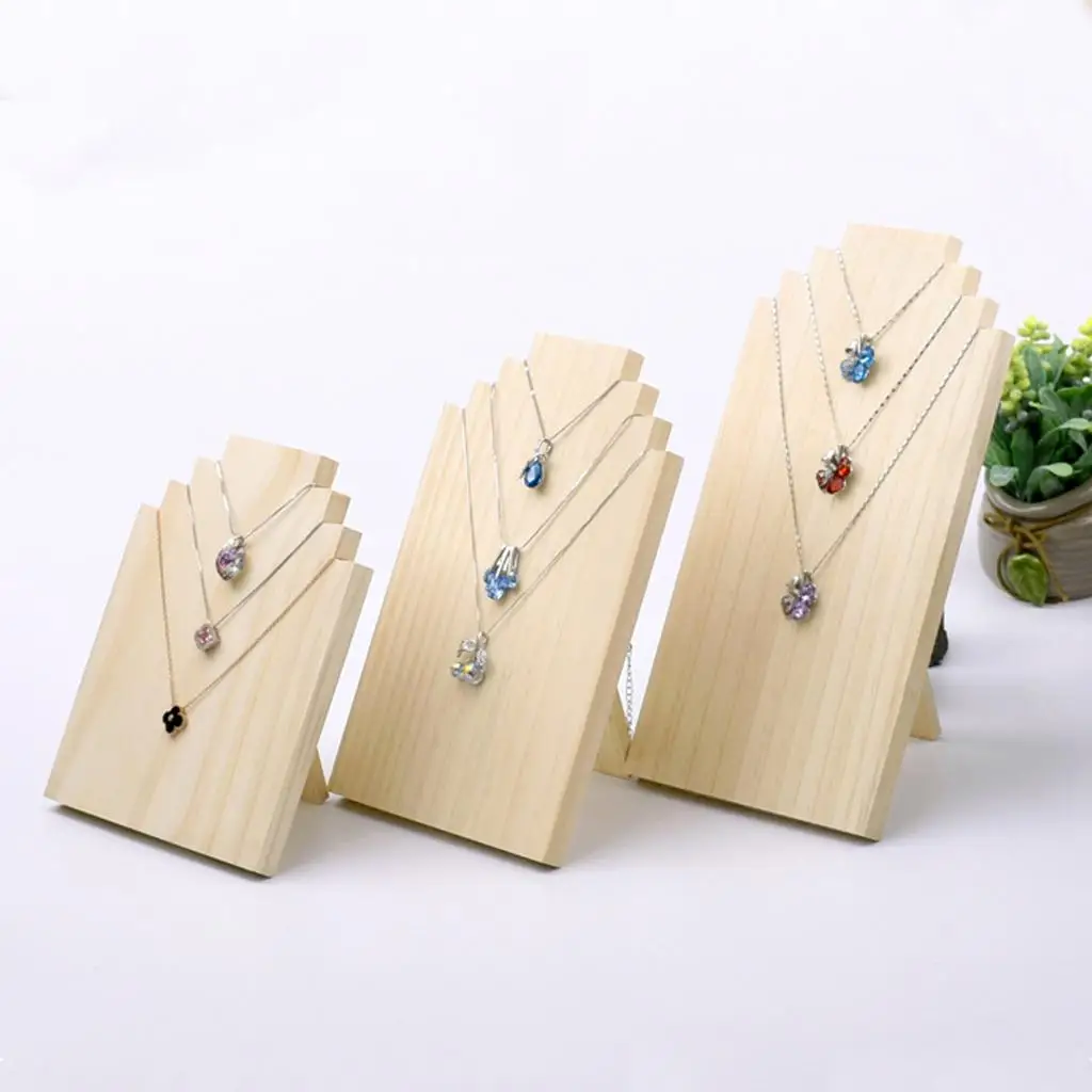 Unfinished Wood Wooden Display Stands Necklace Holder Jewelry Display Board Rack 3 Sizes