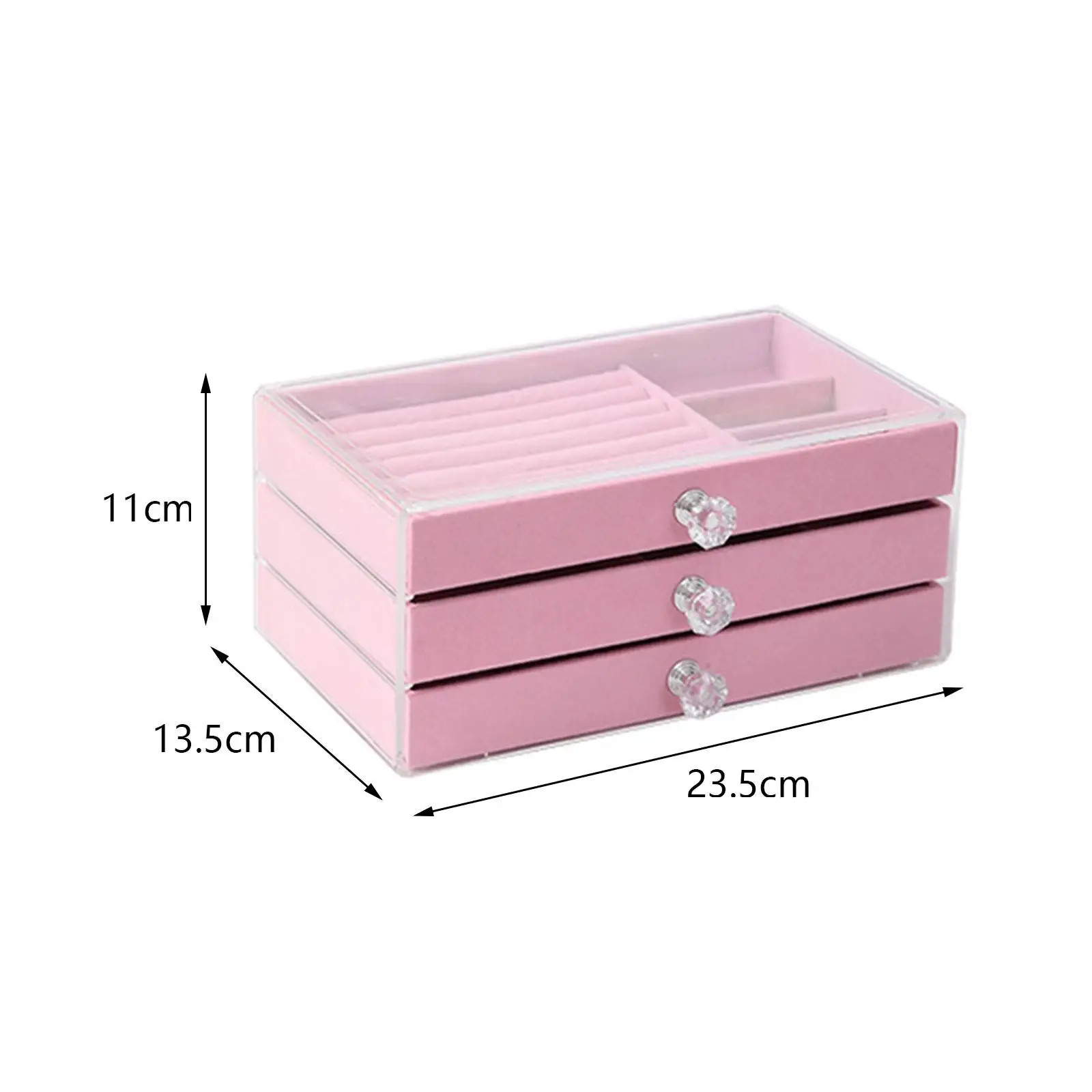 Portable Jewelry Box for Women Girls with Mirror Earrings Watches for Necklace Rings Acrylic Large Jewelry Organizer Home Travel