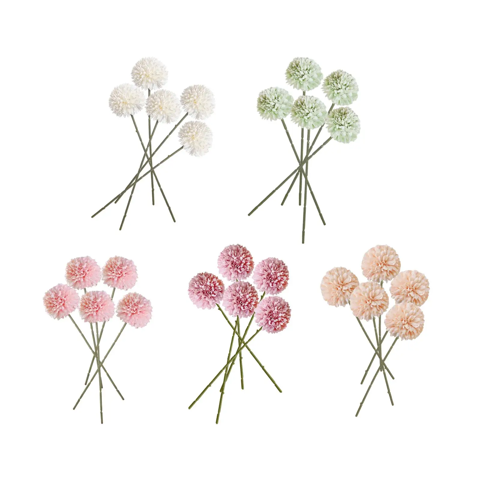 5x Silk Chrysanthemum Ball Lifelike for House Decoration Kitchen Home Decor