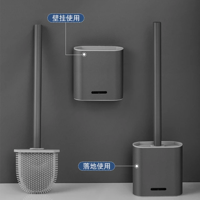 Scopino per wc in acciaio inossidabile strumenti per la pulizia a parete  supporto per scopino per wc in Silicone sospeso nordico apparecchio per il  bagno moderno - AliExpress