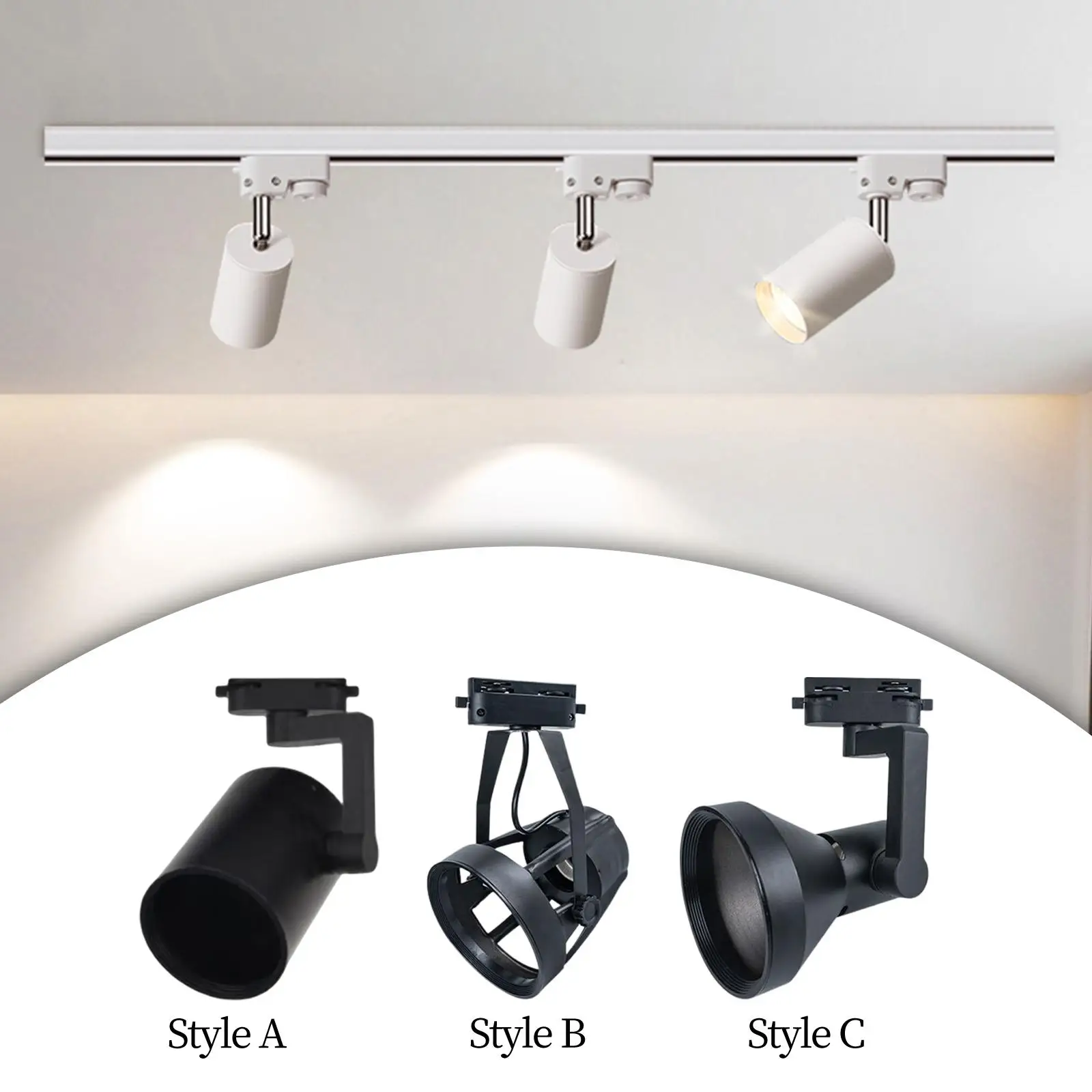 Par30 LED Track Light Shade Cover Bracket E27 Base Black Easily Install for Hotel Supermarket and Office Painted Surface Durable