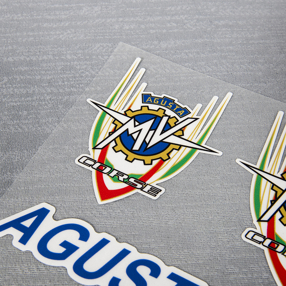 Reflektierende Motorradaufkleber Fahrradhelm Aufkleber Grafiken für MV Agusta MVAgusta Vintage Racing Logo LAMINATED – Detail 5