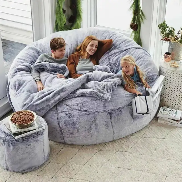 Puf con relleno de espuma viscoelástica para sofá, PUF gigante de algodón  de 180l, Puff con núcleo interno, cojín de almohada - AliExpress