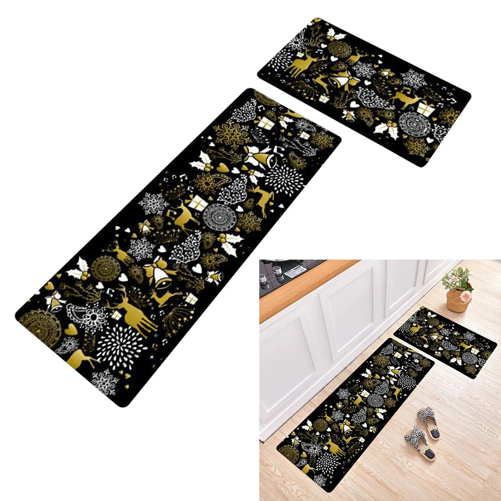Christmas Welcome  Mat Non-slip Area Rugs bathroom and kitchen Carpet