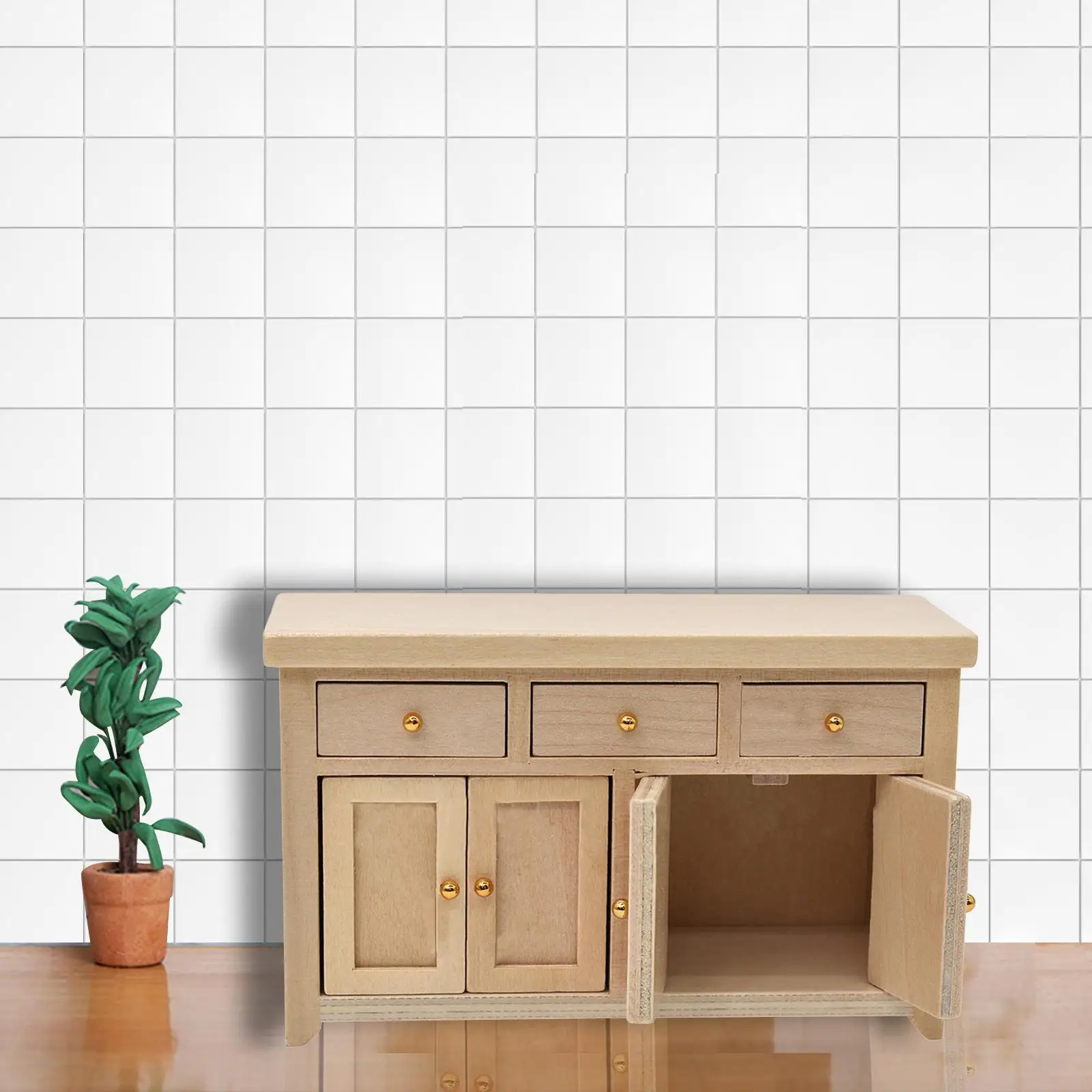 Miniature Kitchen cabinet,1:12 Display Cupboard Cabinet Miniature