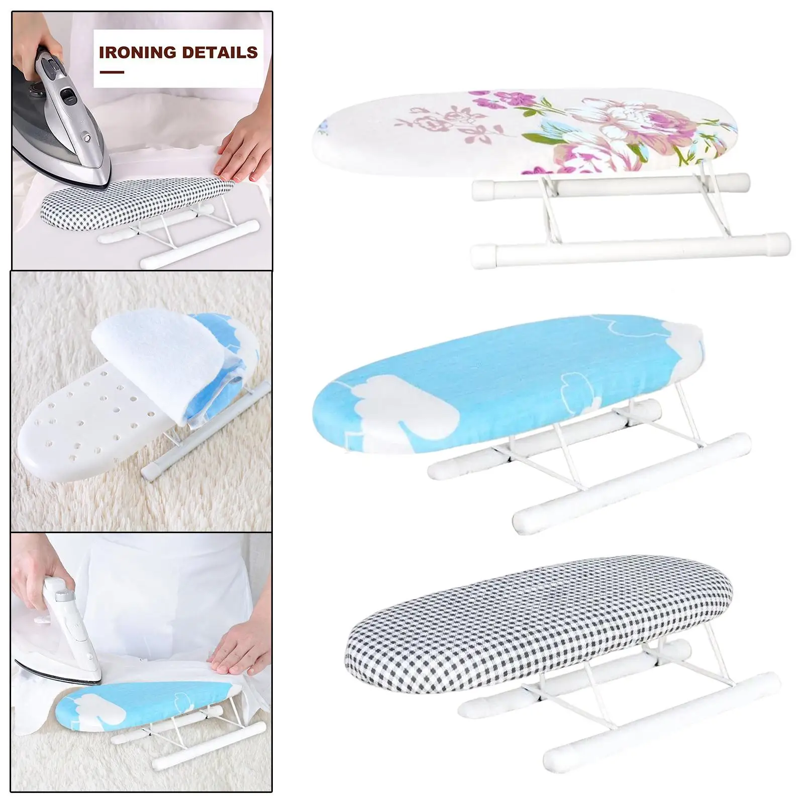 Table Top Ironing Board Foldable Sleeve Cuffs Collars Washable Removable for Sewing Room Dorm Household Home Apartment