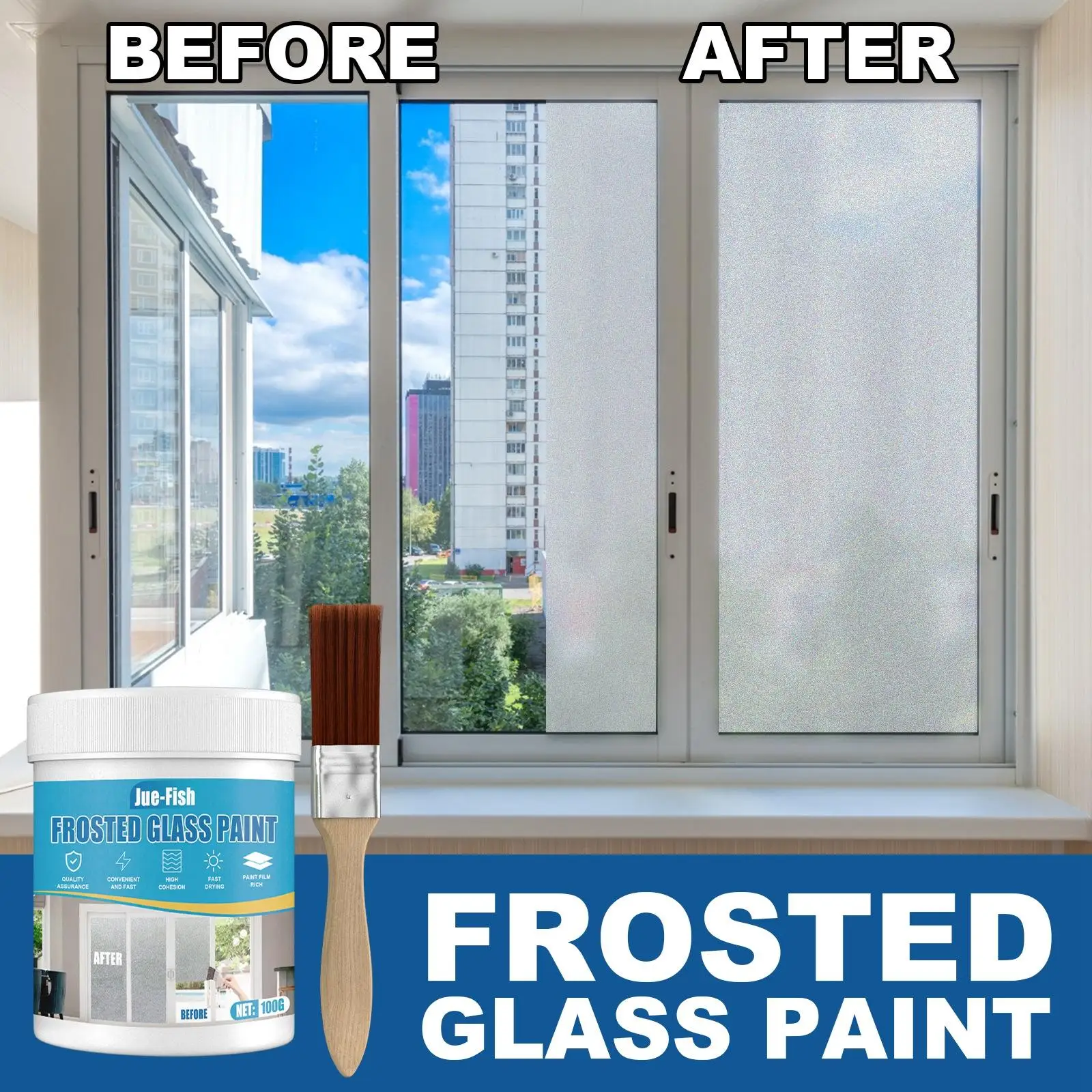 100G Frosted Glass Film Paint Moisture Water for Home