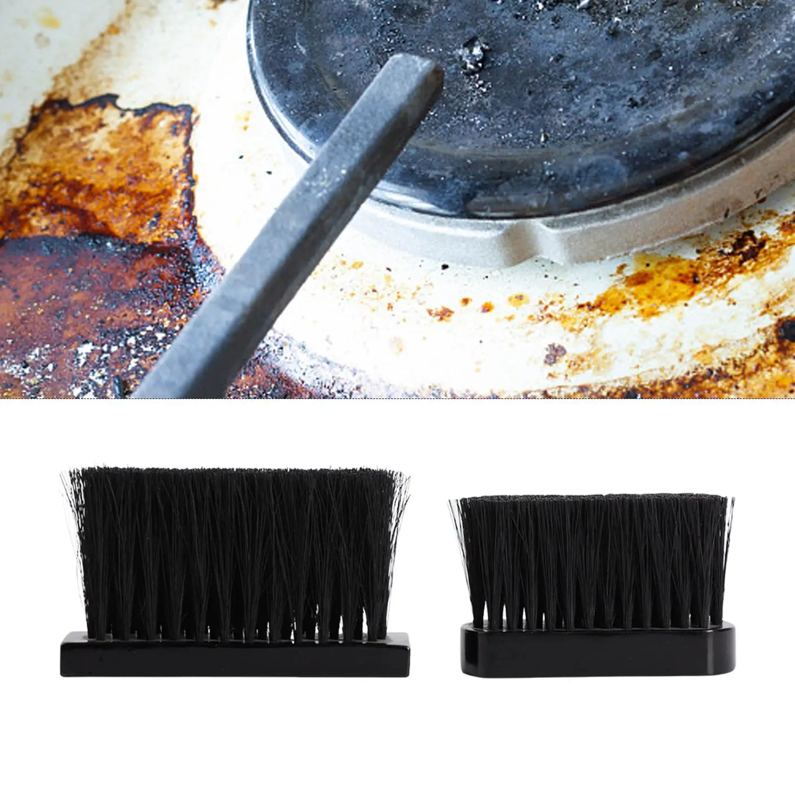 2Pack Fireplace Brush with Wooden Handle Spare Hearth Brush Head for Hearths