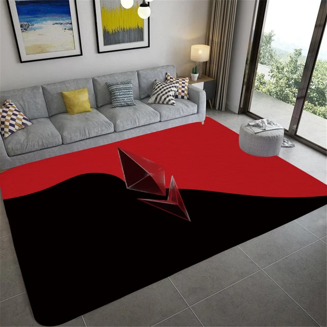 家庭用のモダンな黒と赤のカーペット