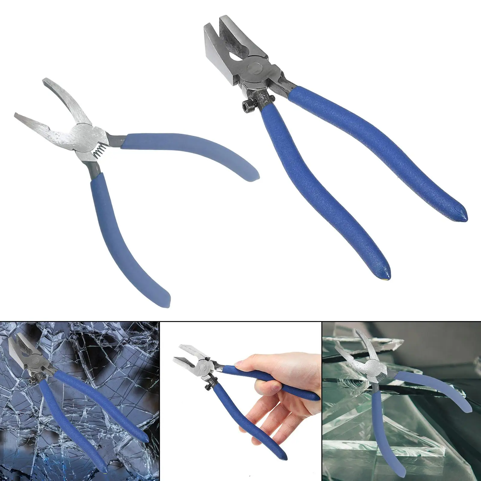 Heavy Duty Key Fob Plier, Breaking Hand Tool Trimming Metal Flat Glass Running Pliers, for Mosaics Stained Glass Work