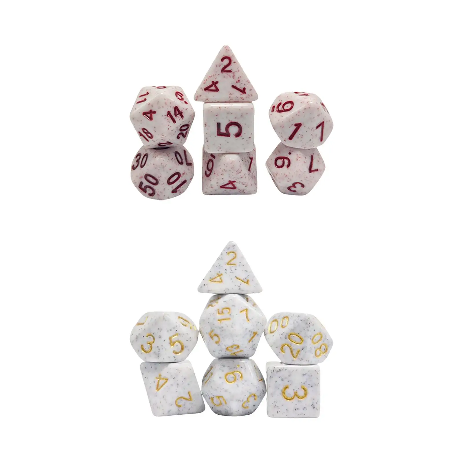 7Pcs Multi Sided Game Dices D20 D12 D10 D8 D6 D4 Party Supplies Acrylic Dice Set for KTV Party Bar Card Game Role Playing Game