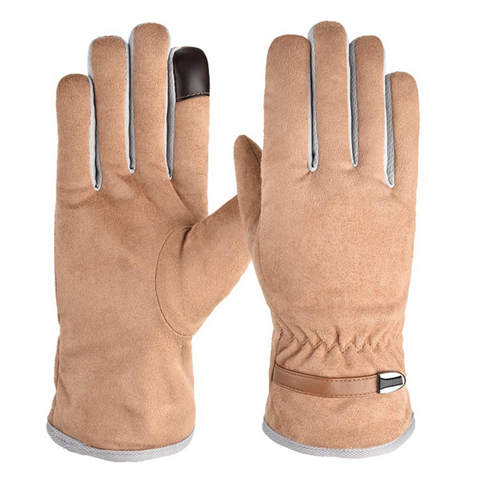 Soft Winter Warm Gloves Full Finger Index Finger Touch Screen Glove Windproof Mittens for Running Autumn Skiing Driving Unisex