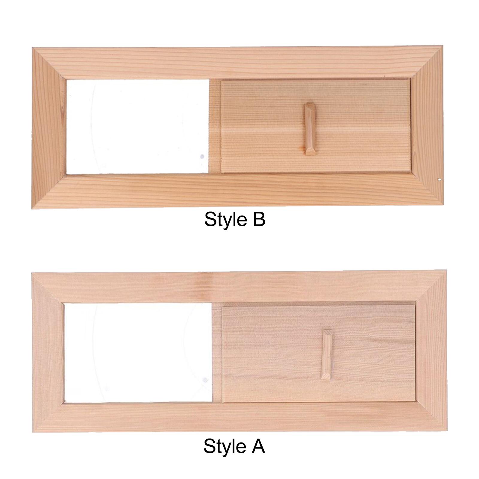 Sauna Air Vent Grille Wooden Rectangle Air Vent Adjustable Sauna Air Vent Ventilation Panel for Sauna Room Steam Room Accs