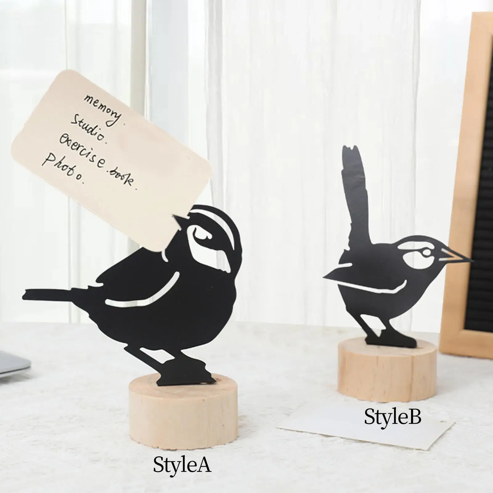 Hollow Bird Silhouettes Table Number Holder Name Card Holder Memo Holder Stand Note Holder Pictures Card Paper Menu Clip