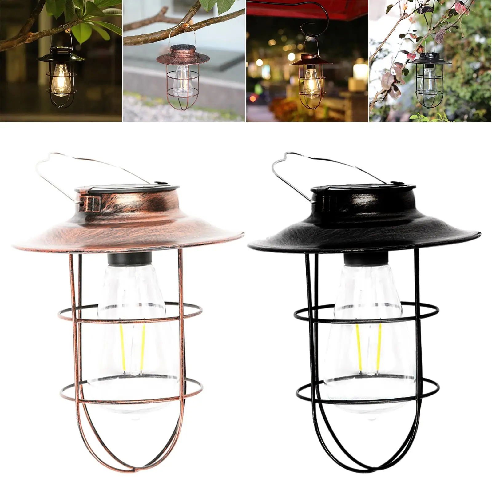 Retro Garden Solar Light Table Lanterns Dusk to Dawn IP44 Waterproof Warm White LED for Outdoor Fence Yard Patio Tree