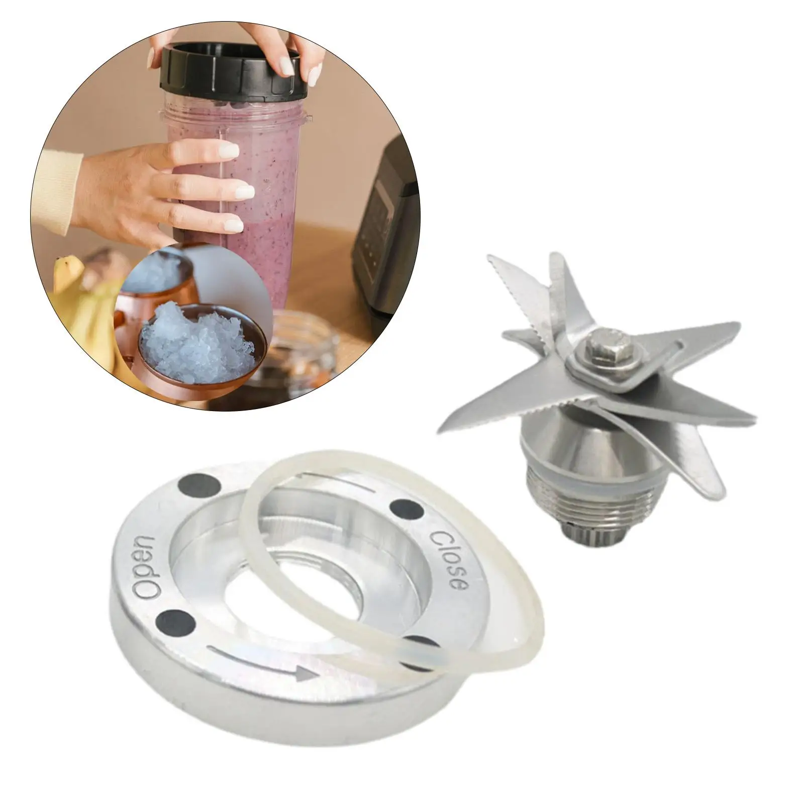 Stainless Steel Blender Tool Kit Spare Kitchen Cooking Tool Juicer Blender Parts Reusable for 2L Jar Blenders Juicer Accessories