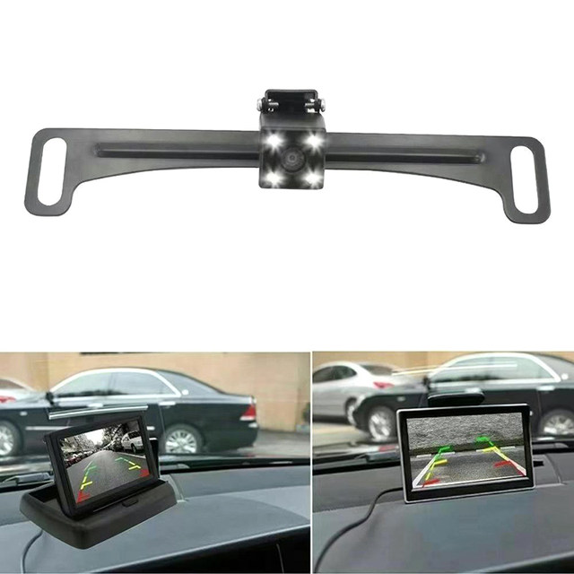 Front/Rear View European License Plate Backup/Reverse Camera With 2parking Sensor - EU License Plate Camera, Car Backup Camera
