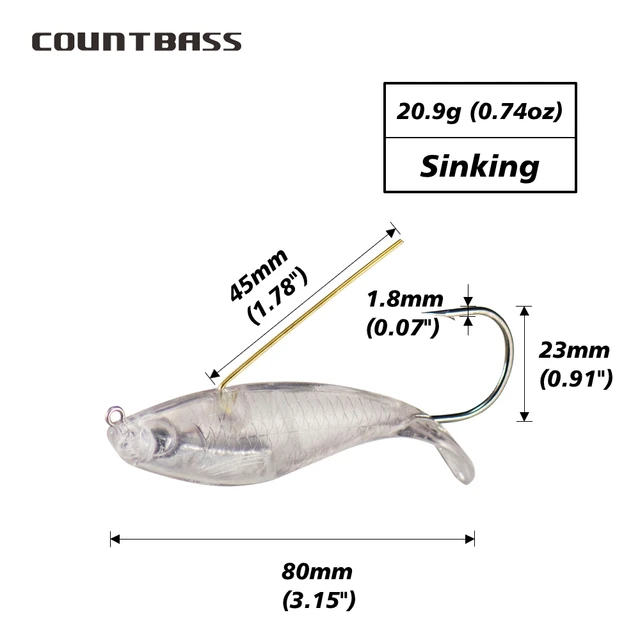 10Pcs Blank Hard Bait Bodies, 80mm/3.2 21g/0.74oz Sinking Weedless Shad,  Unpainted Fishing Lures Wobblers with Single Hook - AliExpress
