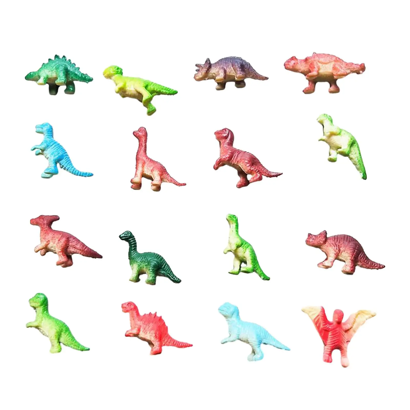 16x Little Dinosaur Figurine Play and Display Mini Dinosaur Toys for Birthday Dinosaur Theme Party Baby Shower Boy and Girls