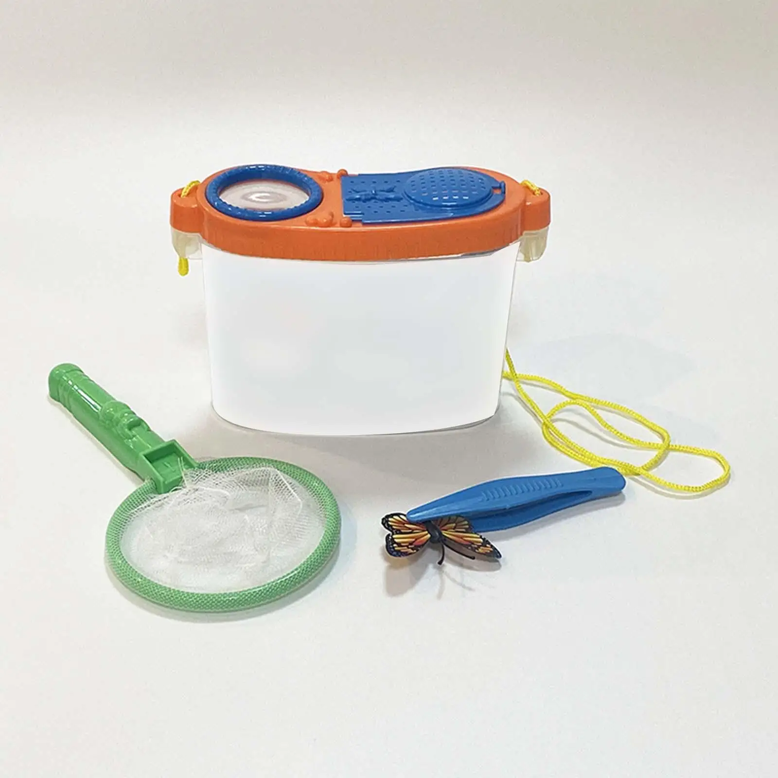 Portable Magnifying Glass Backyard Bug Catcher Box and Net Pocket Tweezers