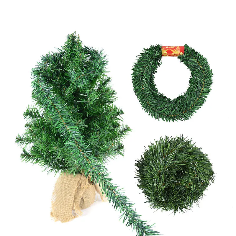 5,5 m Kiefern-Weihnachtsgirlande, dekorativer grüner künstlicher Weihnachtsbaum, Rattan-Banner, Party-Kunststoff-Anhänger, Lametta, hängende Dekoration – Detail 2