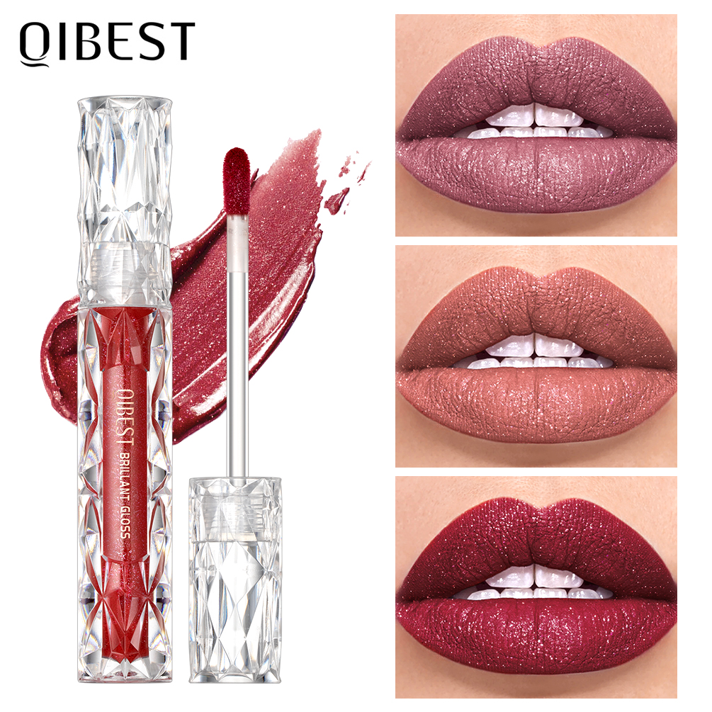 Best of QIBEST Shimmer Lip Gloss Diamond Glitter Lip Tint Waterproof Long Lasting Matte Liquid Lipstick Red Purple Lipgloss Women Makeup Reviews & Tips