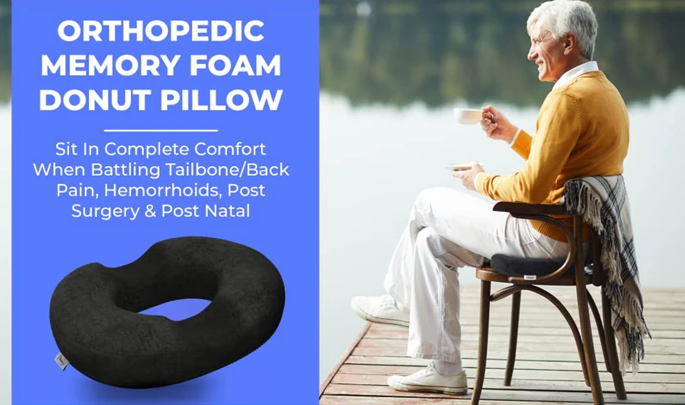 Donut Pillow for Tailbone Pain Relief, Donut Cushion for Pregnancy and After Surgery Sitting Relief, Seat Cushion for Desk Chair