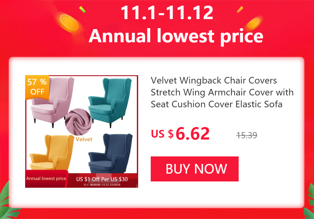 Polar Fleece Wing Chair Cover Stretch Spandex Wingback Armchair Covers Solid Color Relax Sofa Slipcovers With Seat Cushion Cover