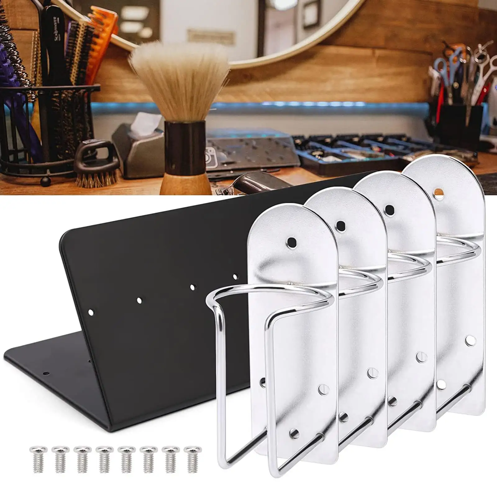 4 Slots Hair Clipper Holder, Salon Beard Shaver Rack, Electric Hair Clipper Holder Stand, for Barbers Hairstylist