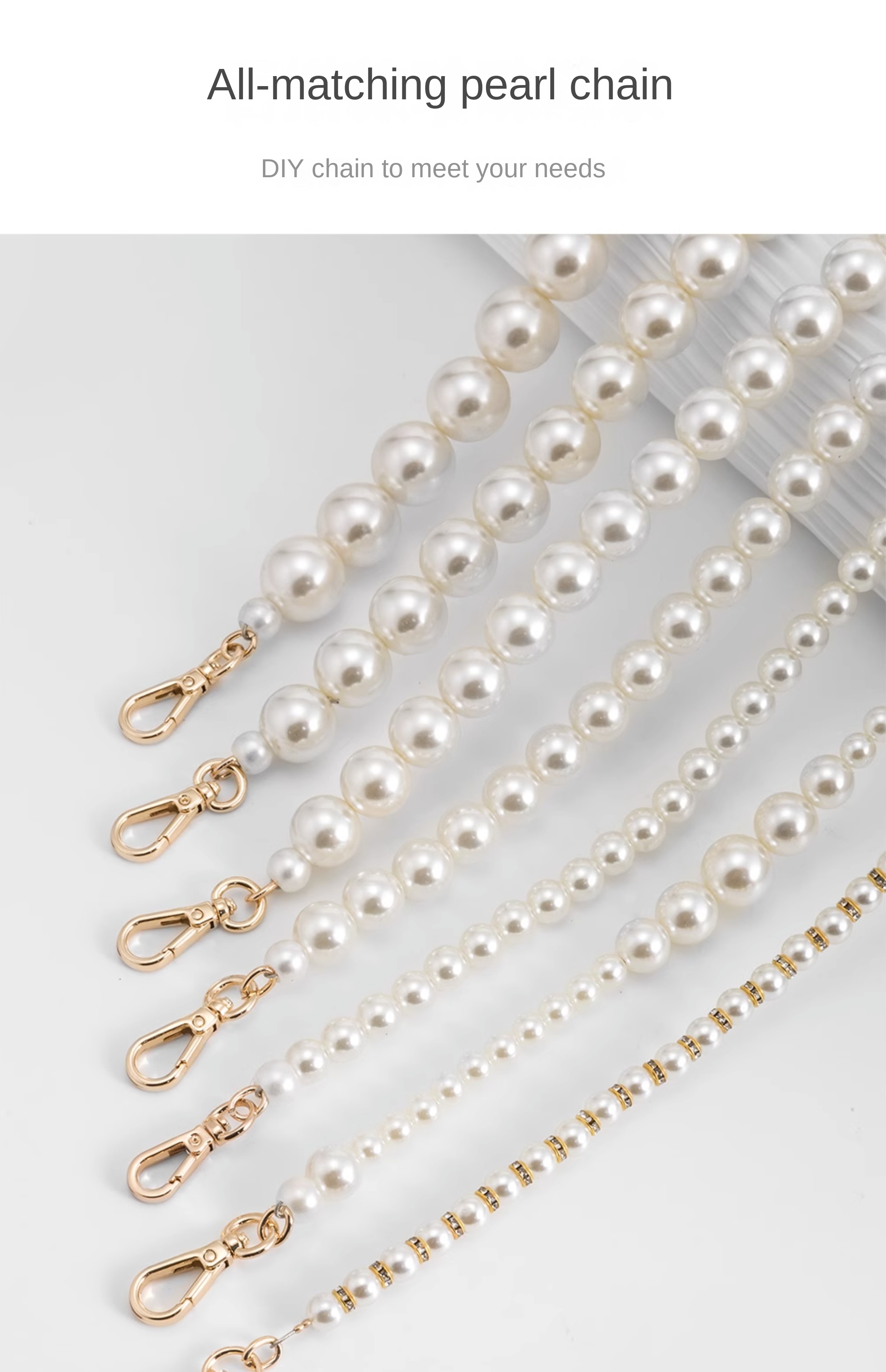 Pearl Chain Accessories Small Fragrant Wind Bag Messenger Shoulder Strap Diy Transformation Replacement Bag Chain Single Buy