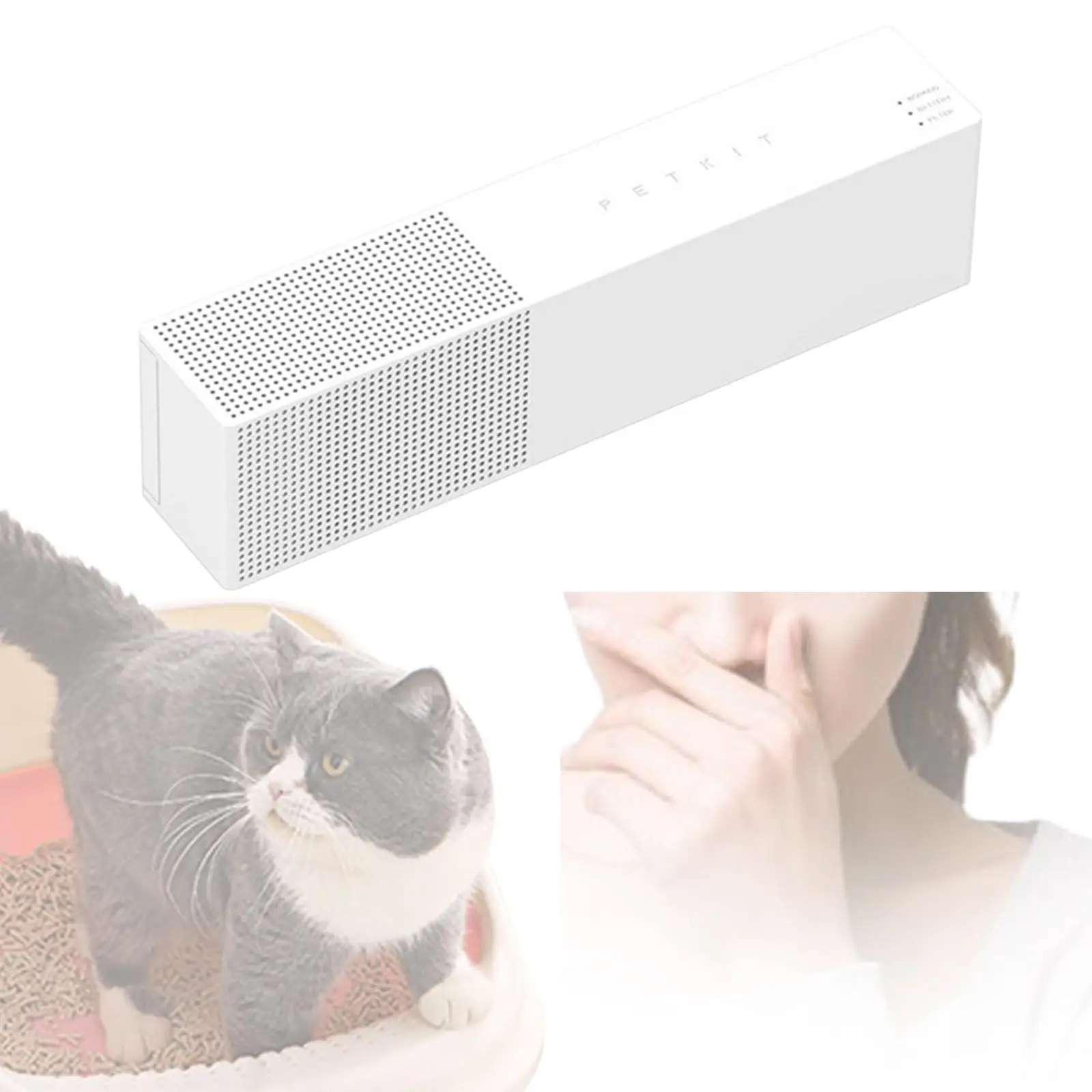 Pets Odor Eliminator Easy to Use Portable Pets Deodorization Wall Mounted Air Purifier for Bathroom Small Area Kitchen