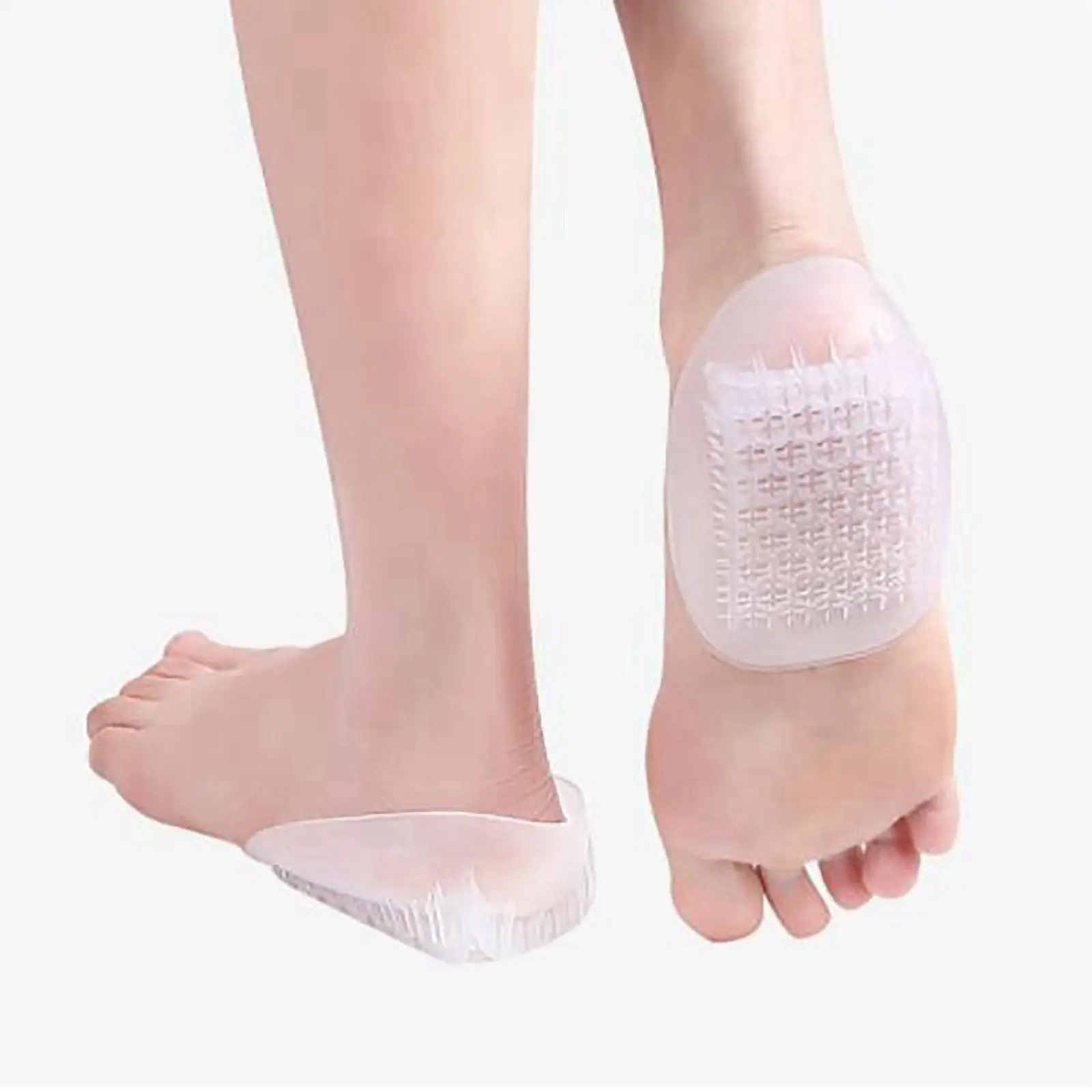 1 Pair U-Shaped Gel Heel Cups Reduce Swelling Shock Absorption Soft Inserts for Plantar Fasciitis Heel Cracking Achilles Pain